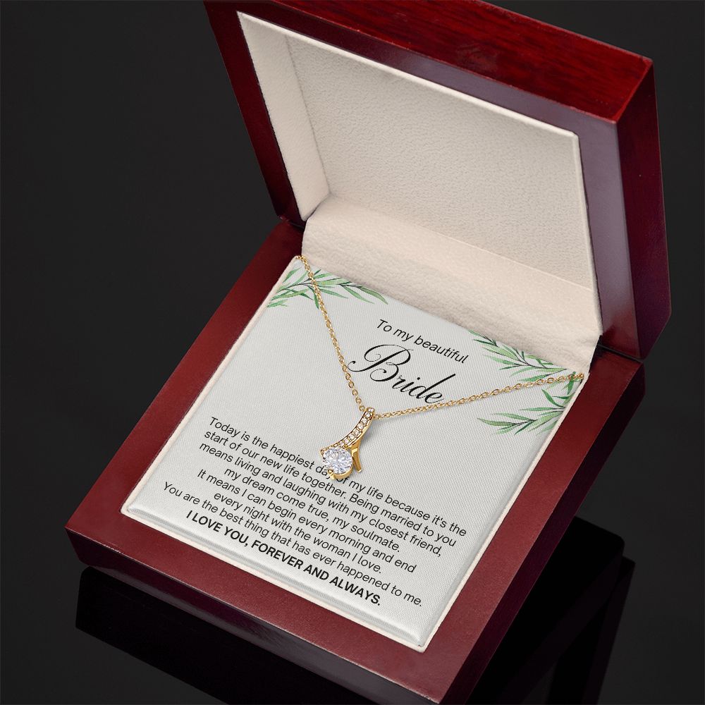 Bride Gift from Groom – Wedding Day Necklace with Message Card