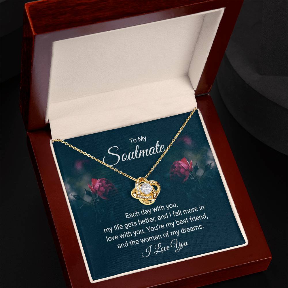 To My Soulmate Love Knot Necklace – Romantic Gift With Message