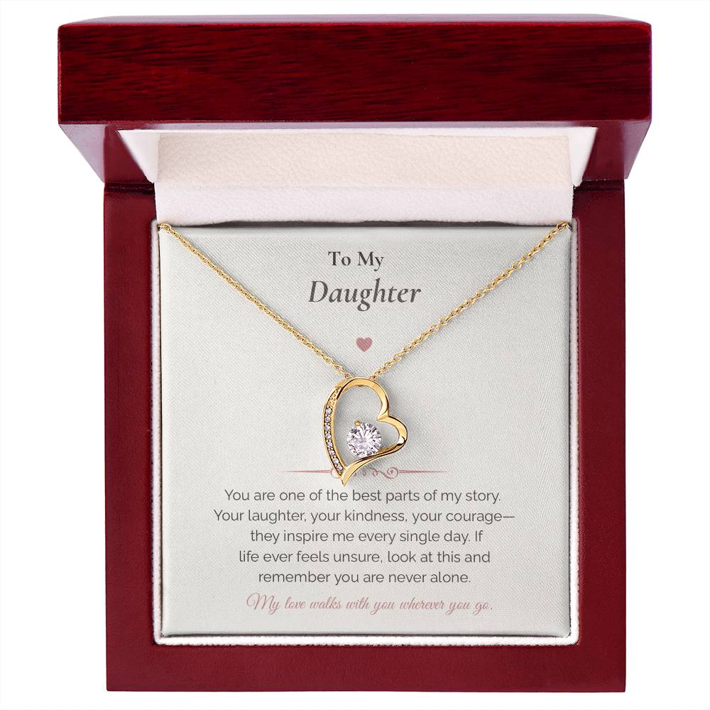 Forever Love Necklace – To My Daughter Gift | Meaningful Message Card for Daughter | Encouragement & Love Jewelry