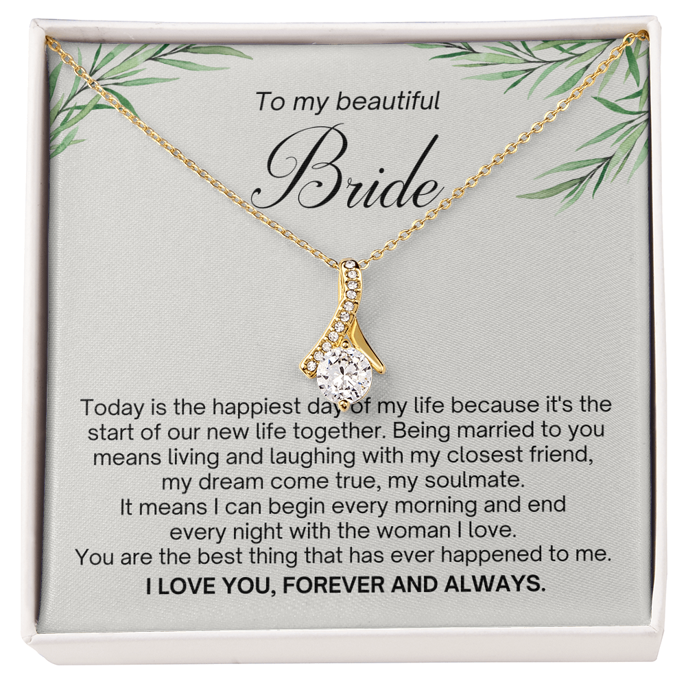 Bride Gift from Groom – Wedding Day Necklace with Message Card