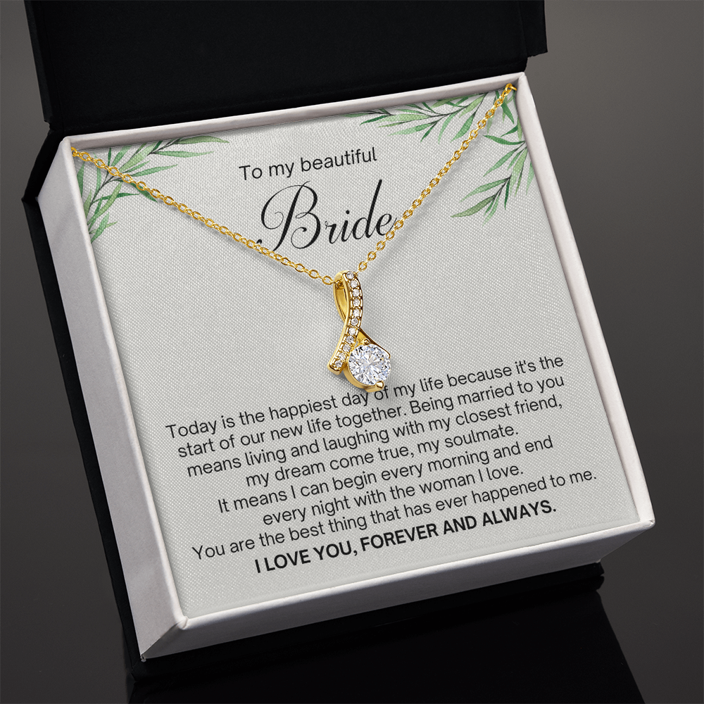 Bride Gift from Groom – Wedding Day Necklace with Message Card