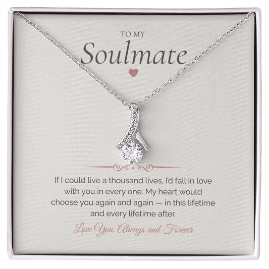 To My Soulmate – Alluring Beauty Necklace with Heartfelt Message Card | Romantic Gift for Her