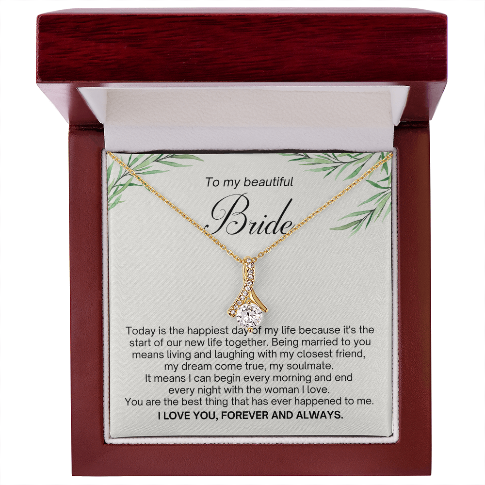 Bride Gift from Groom – Wedding Day Necklace with Message Card