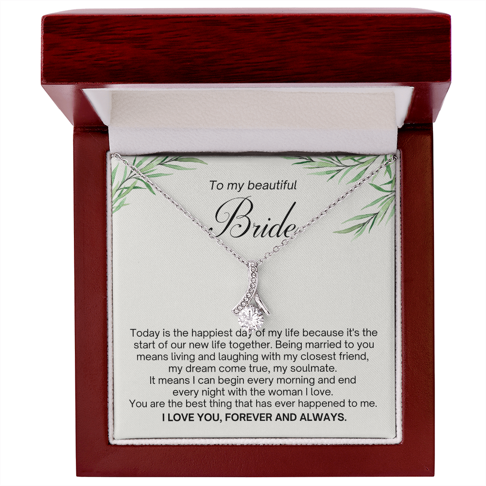 Bride Gift from Groom – Wedding Day Necklace with Message Card