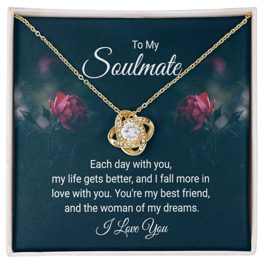 To My Soulmate Love Knot Necklace – Romantic Gift With Message