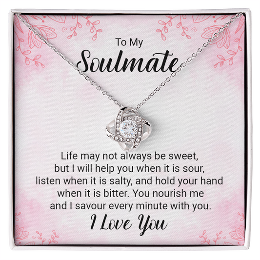 To My Soulmate Love Knot Necklace – Meaningful Romantic Gift