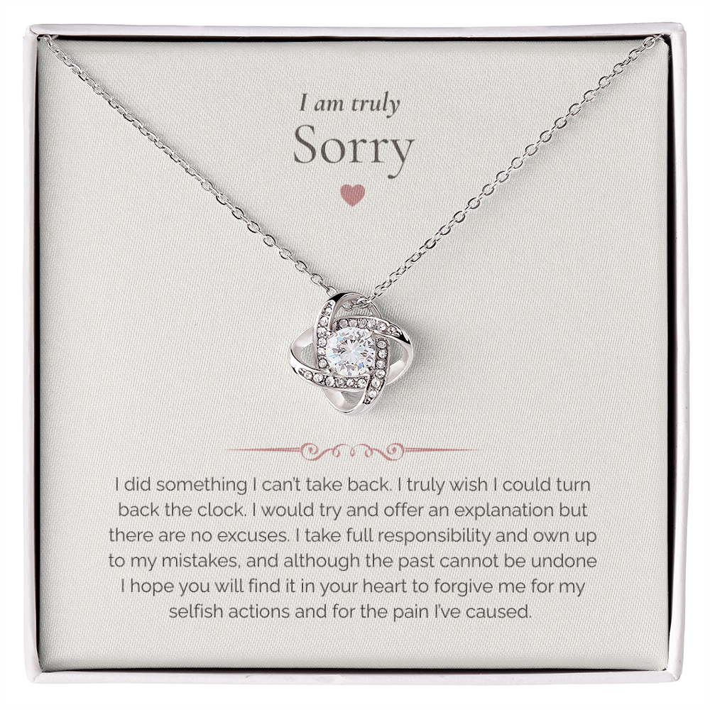 I Am Truly Sorry – Apology Necklace with Heartfelt Message Card