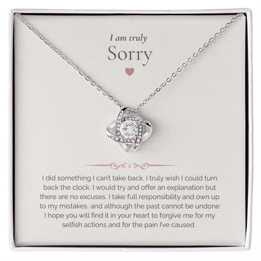 I Am Truly Sorry – Apology Necklace with Heartfelt Message Card