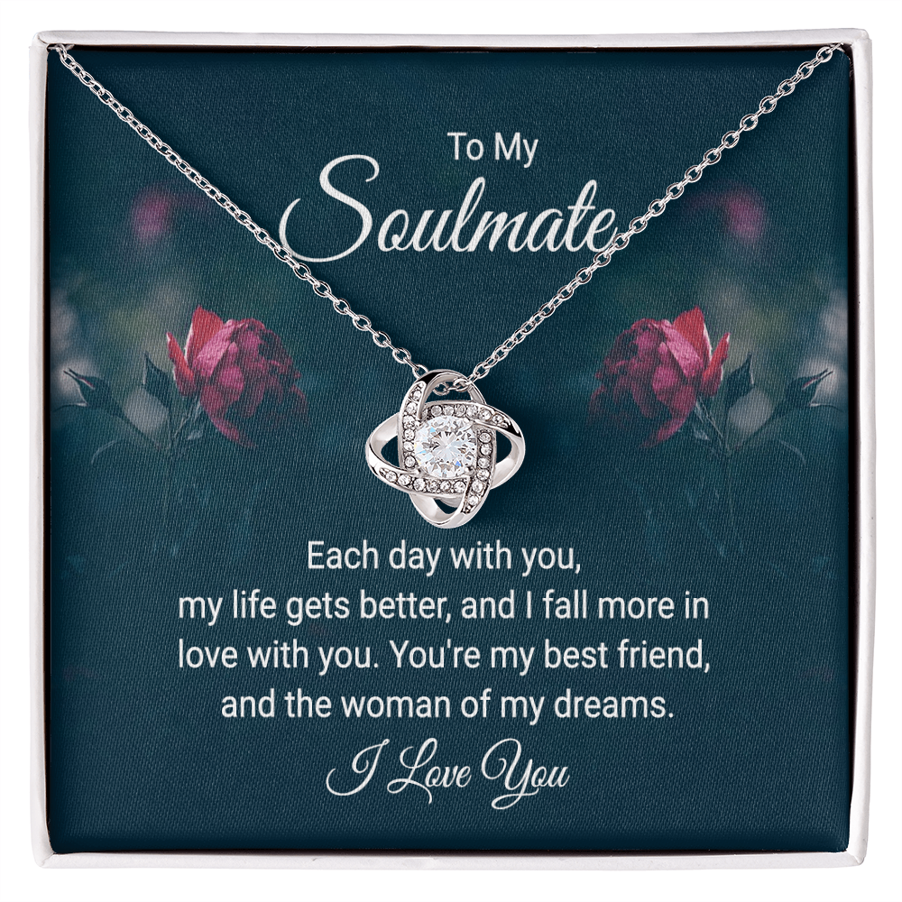 To My Soulmate Love Knot Necklace – Romantic Gift With Message