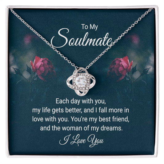 To My Soulmate Love Knot Necklace – Romantic Gift With Message