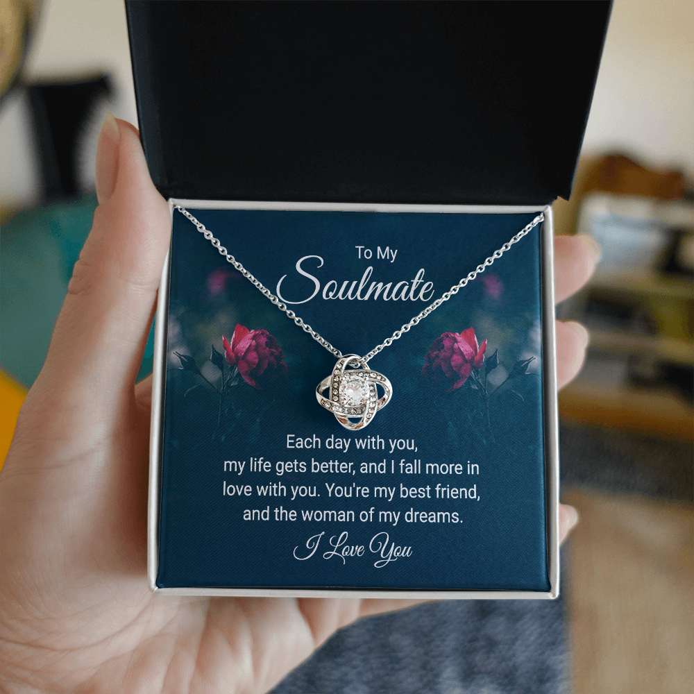 To My Soulmate Love Knot Necklace – Romantic Gift With Message