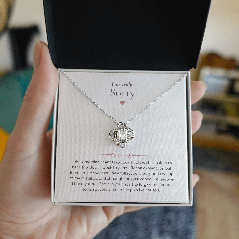 I Am Truly Sorry – Apology Necklace with Heartfelt Message Card