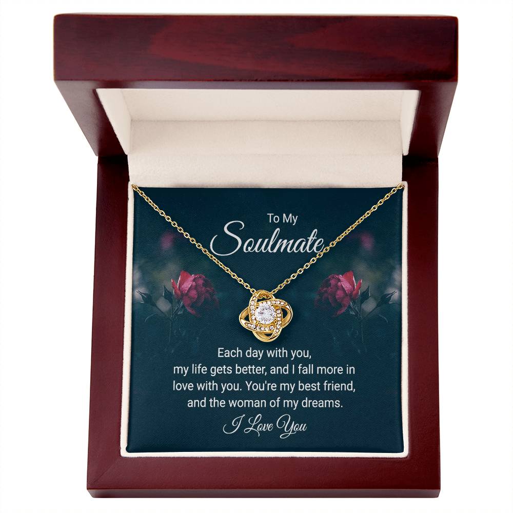 To My Soulmate Love Knot Necklace – Romantic Gift With Message