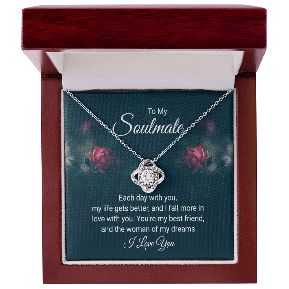To My Soulmate Love Knot Necklace – Romantic Gift With Message