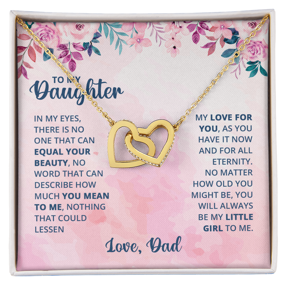 To My Daughter Interlocking Hearts Necklace – Forever Love Gift