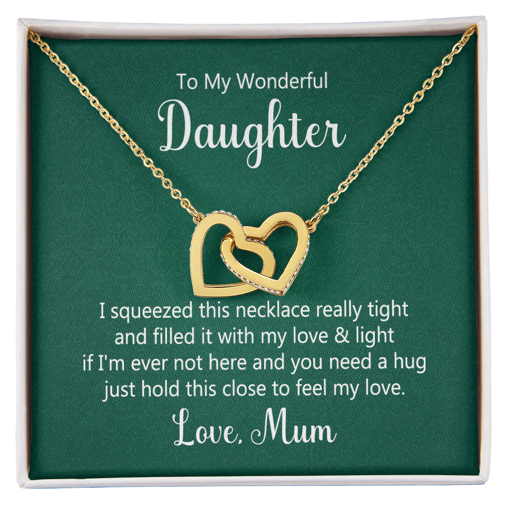 To My Daughter Interlocking Hearts Necklace – A Hug From Mum