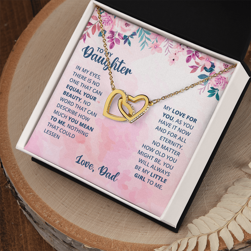 To My Daughter Interlocking Hearts Necklace – Forever Love Gift