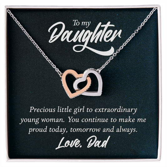 To My Daughter Interlocking Hearts Necklace – Forever Love Gift