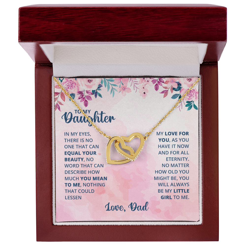 To My Daughter Interlocking Hearts Necklace – Forever Love Gift