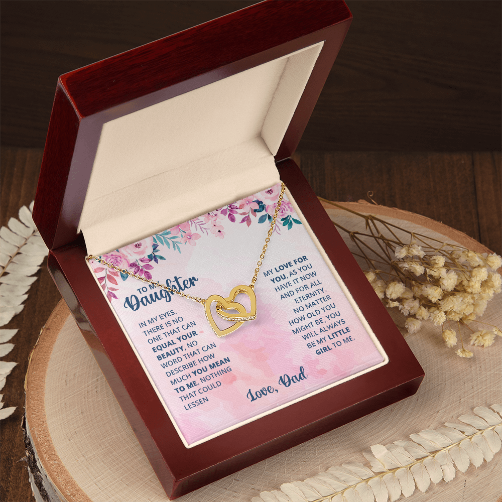 To My Daughter Interlocking Hearts Necklace – Forever Love Gift