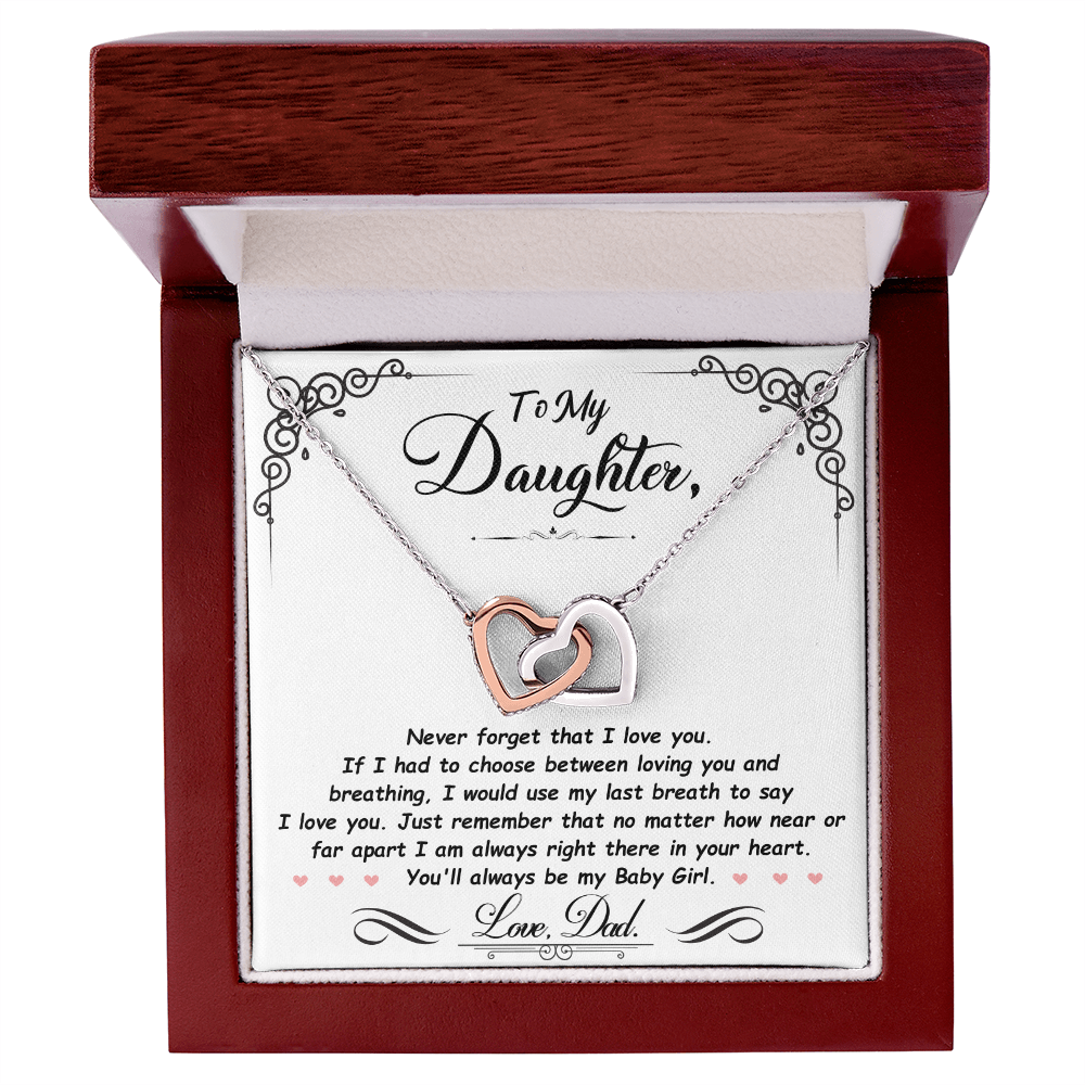 To My Precious Daughter – Elegant Necklace with Heartfelt Message