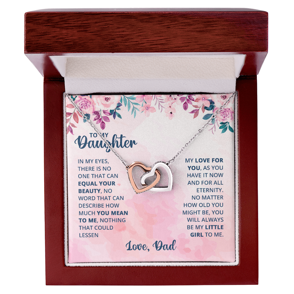 To My Daughter Interlocking Hearts Necklace – Forever Love Gift