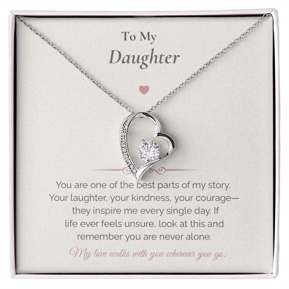 Forever Love Necklace – To My Daughter Gift | Meaningful Message Card for Daughter | Encouragement & Love Jewelry