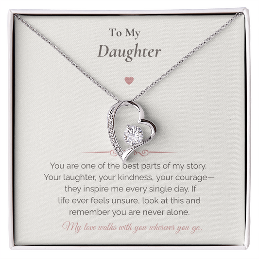 Forever Love Necklace – To My Daughter Gift | Meaningful Message Card for Daughter | Encouragement & Love Jewelry