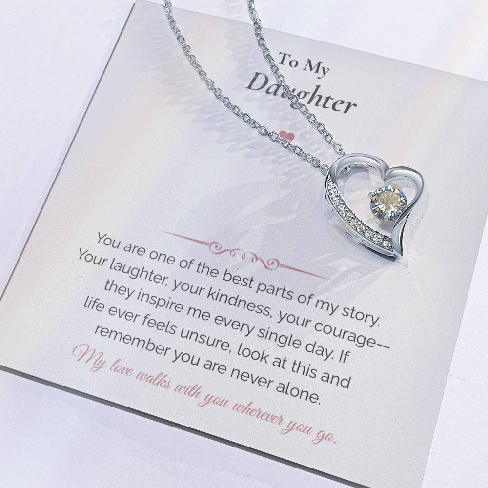 Forever Love Necklace – To My Daughter Gift | Meaningful Message Card for Daughter | Encouragement & Love Jewelry
