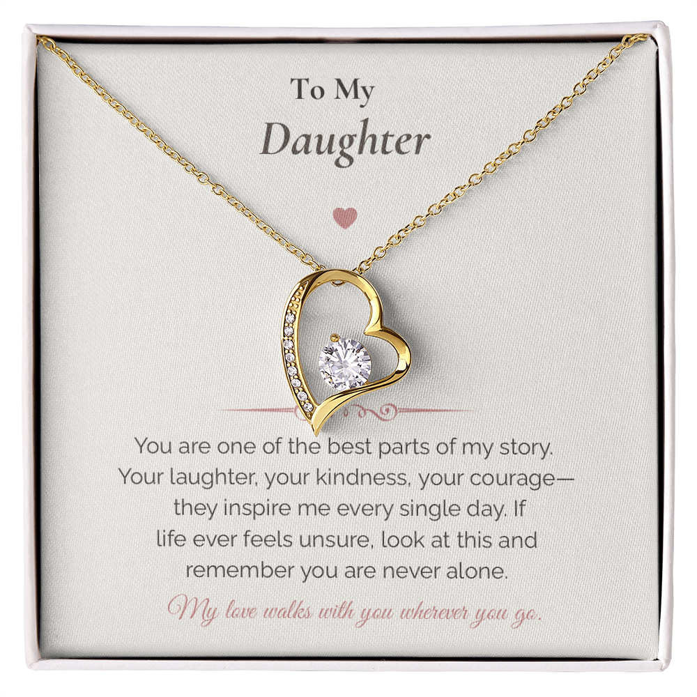 Forever Love Necklace – To My Daughter Gift | Meaningful Message Card for Daughter | Encouragement & Love Jewelry