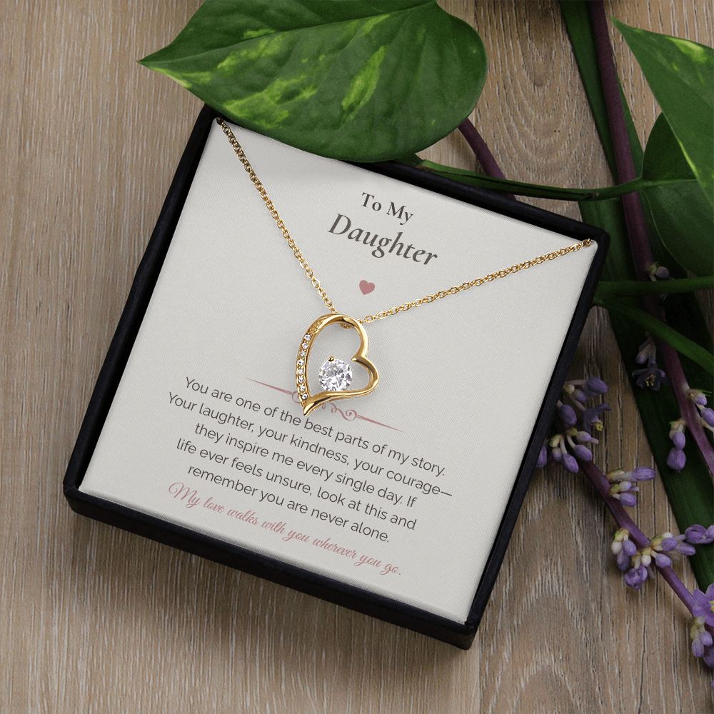 Forever Love Necklace – To My Daughter Gift | Meaningful Message Card for Daughter | Encouragement & Love Jewelry