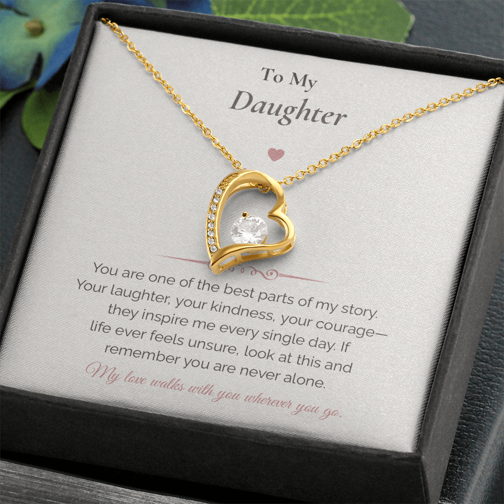 Forever Love Necklace – To My Daughter Gift | Meaningful Message Card for Daughter | Encouragement & Love Jewelry