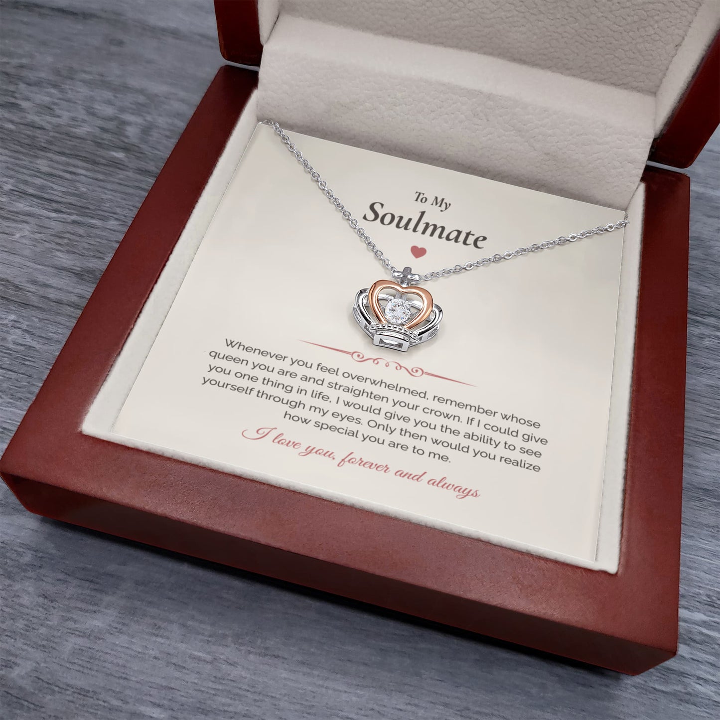 To My Soulmate – Meaningful Necklace with Message Card